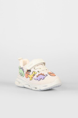 Kız Çocuk Dino Işıklı Phylon Spor Ayakkabı - Pudra 