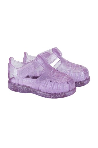 Kız Çocuk Tobby Gloss cırtlı Sandalet - Mor 