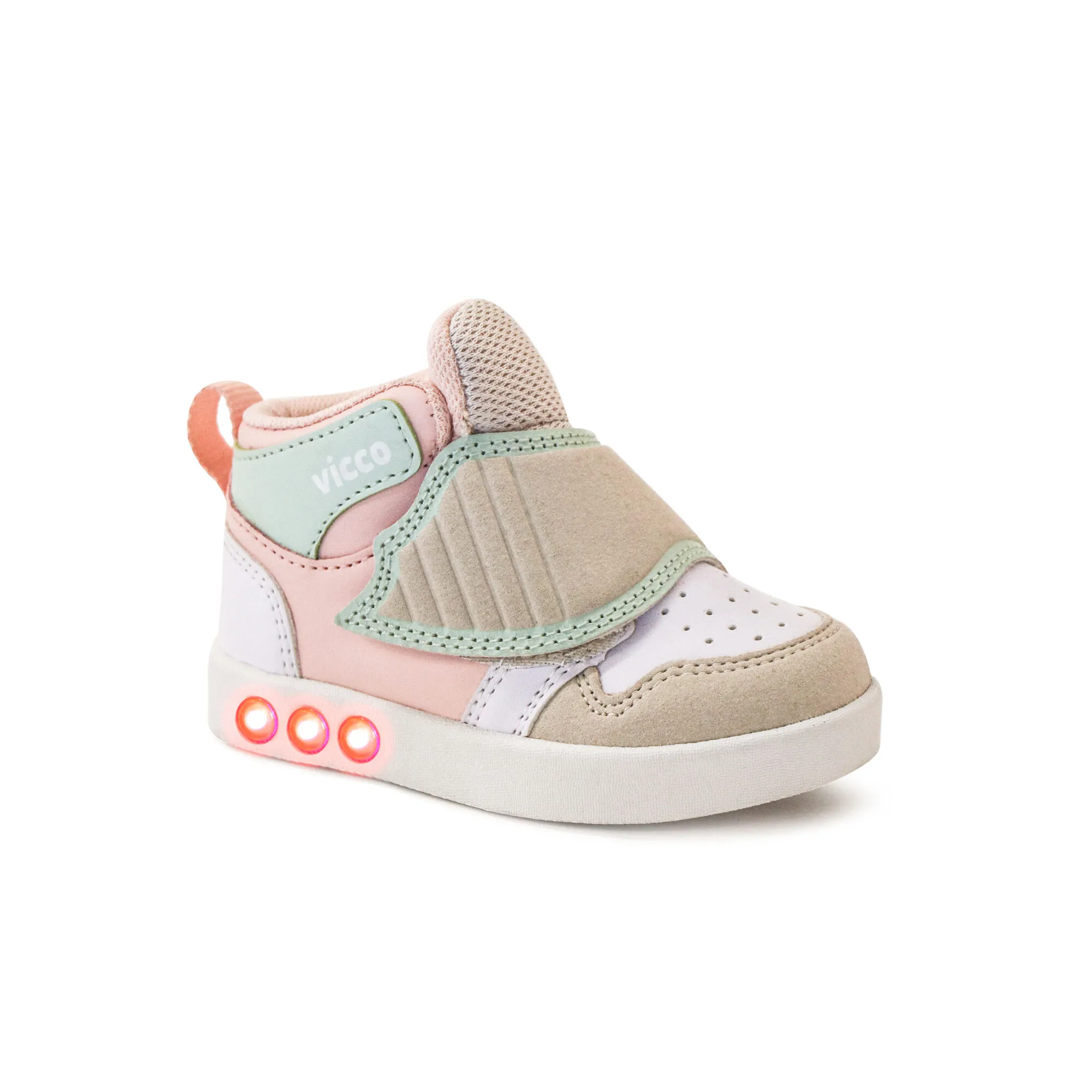 Kız Çocuk Ufo Bebe Işıklı Spor Ayakkabı-Pudra 