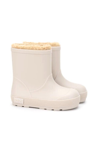 Kız Çocuk Yogi Borreguito İçi İnce Kürklü Su Geçirmez Kısa Yağmur Çizmesi - Bej 
