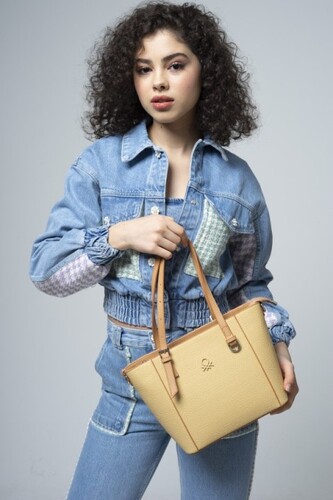 Mini Cüzdanlı Kol Çantası-BNT_627-Sarı-A.Camel 