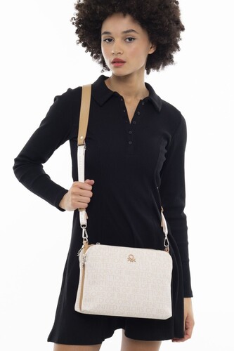 Monogram Çapraz Omuz Çantası BNT_949-Beyaz-A.Camel 