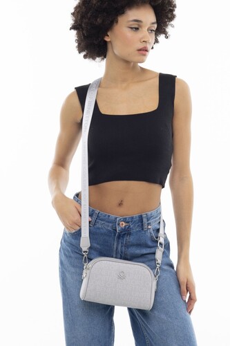 Monogram Çapraz Omuz Çantası BNT_956-A.Gri 