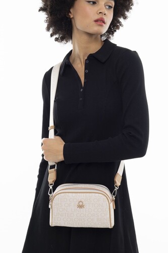 Monogram Çapraz Omuz Çantası BNT_956-Beyaz-A.Camel 