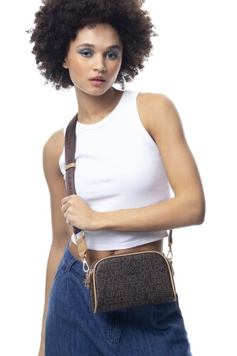 Monogram Çapraz Omuz Çantası BNT_956-Kahve-A.Camel 