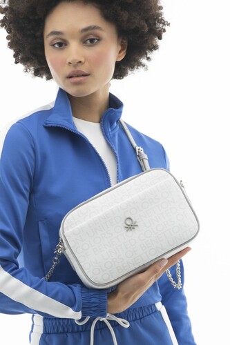 Monogram Çapraz Omuz Çantası BNT_965-Beyaz-A.Gri 