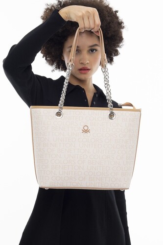 Monogram Kol Çantası BNT_936-Beyaz-A.Camel 