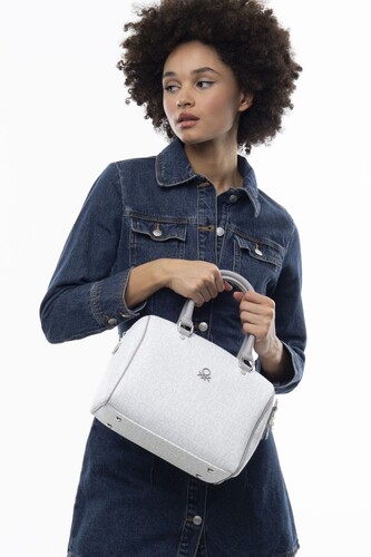 Monogram Kol Çantası BNT_955-Beyaz-A.Gri 