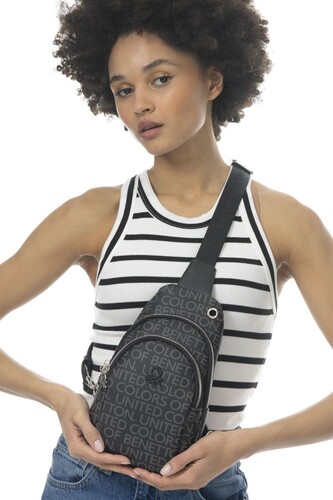 Monogram Vücut Çantası BNT_954-Siyah 