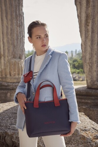 NAUTICA BAYAN EL ve OMUZ ÇANTASI-CN3534T-Lacivert-Kırmızı 