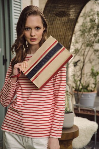 Portföy Çanta-CN3046T-Bej-Kırmızı-Lacivert 