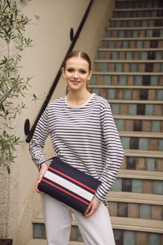 Portföy Çanta-CN3046T-Lacivert-Beyaz-Kırmızı 