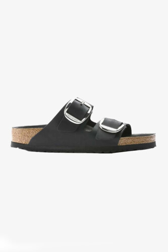 Unisex Arizona Big Buckle Fl Terlik-Siyah - Birkenstock