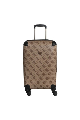 Unisex Berta Monogram Desenli TSA Kilitli Orta Boy Valiz - Kahverengi 