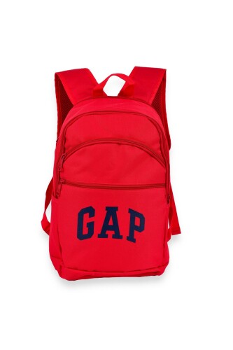 Unisex Çift Bölmeli Sırt Çantası - Kırmızı 