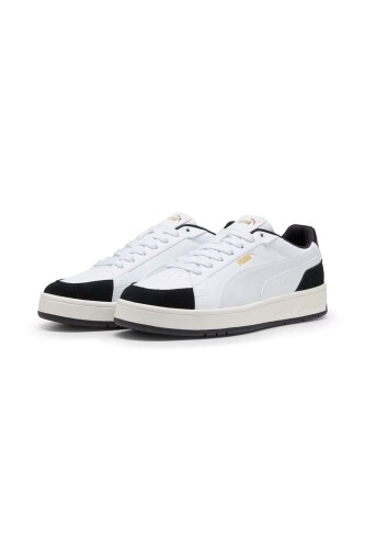 Unisex Court Classico Sport Blok Renkli Sneaker - Beyaz/Siyah 