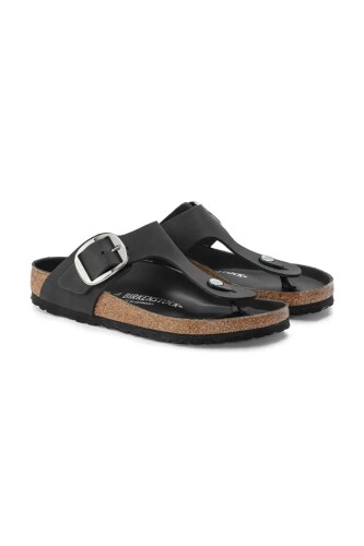 Unisex GIZEH BIG BUCKLE LEOI Terlik-Siyah 