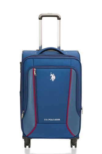 Unisex Orta Boy Kumaş Valiz - Mavi 