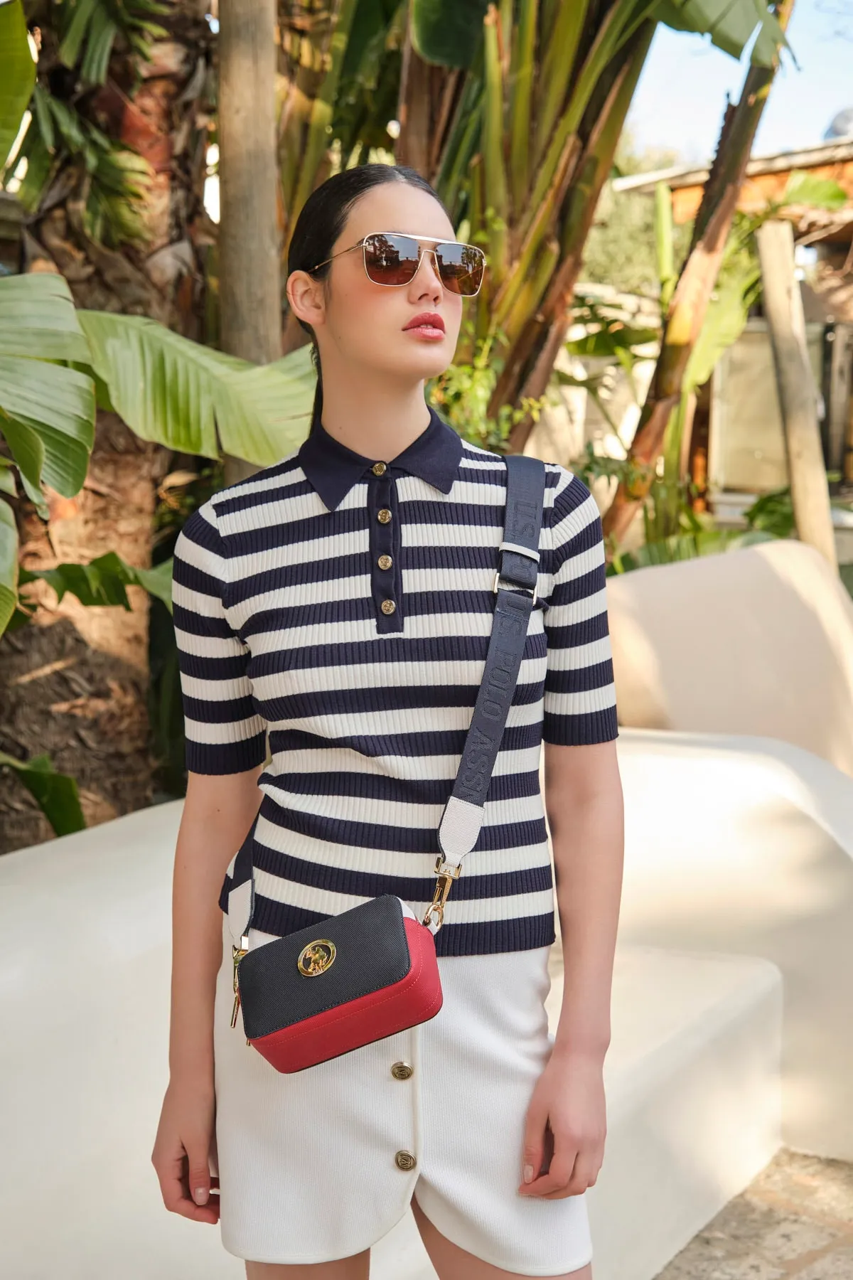 USPA BAYAN CANTA-LACİVERT-KIRMIZI-BEYAZ 